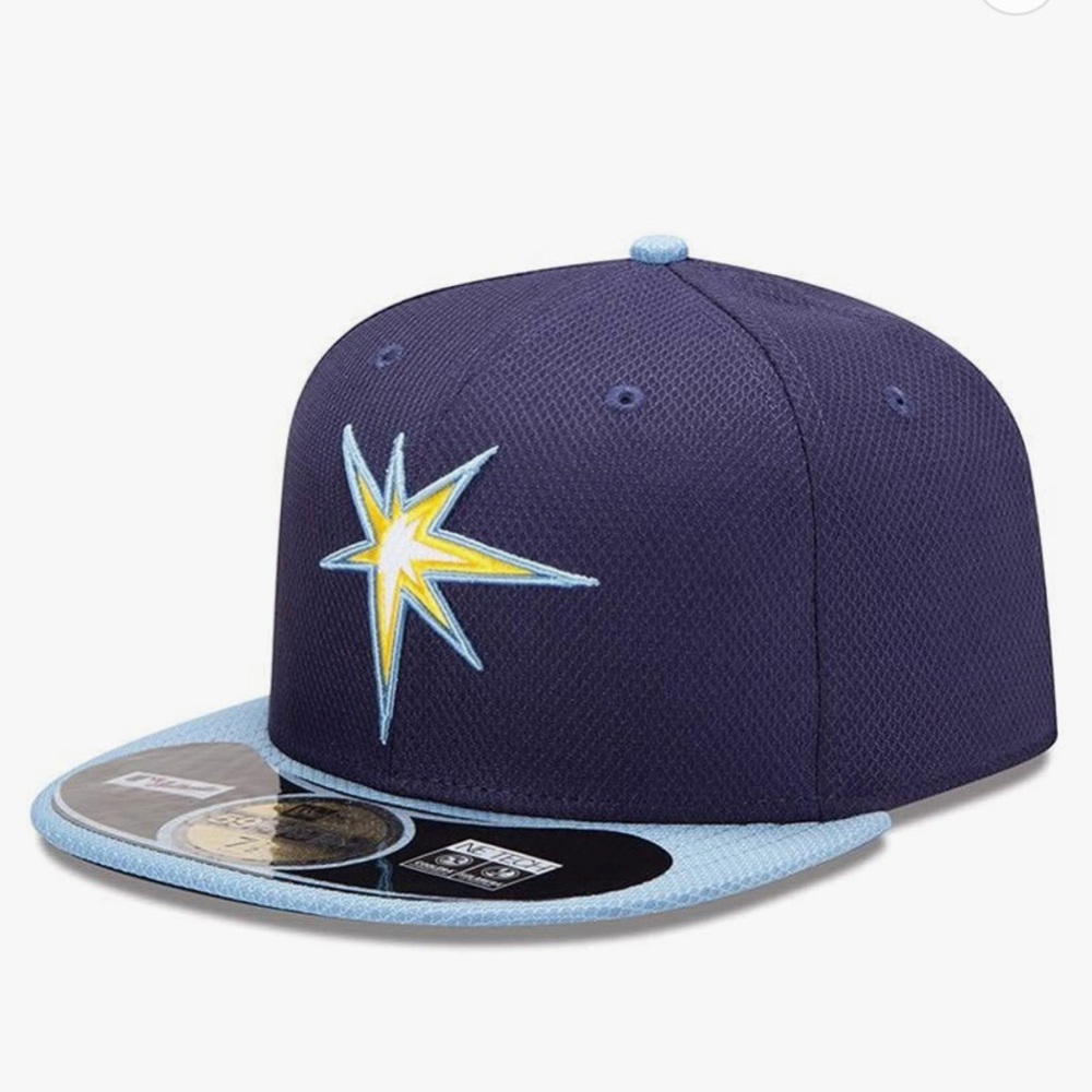 Men's Tampa Bay Rays New Era Light Blue/Navy Home Diamond Era 59FIFTY Fitted Hat
